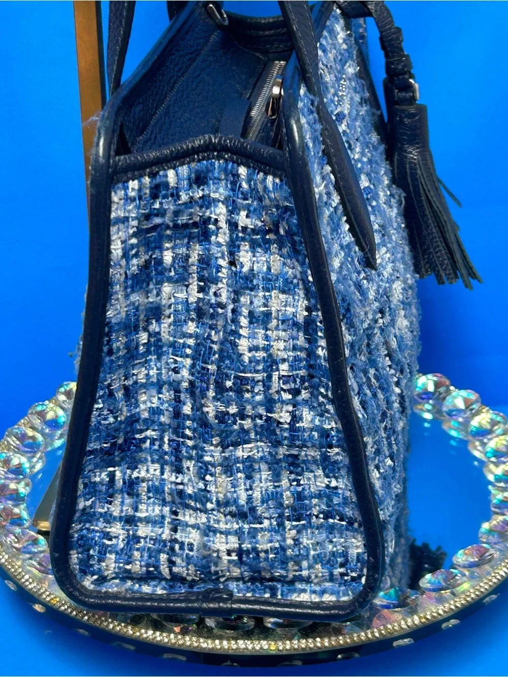 Kate Spade Rowe Tweed Satchel w/Tassel Accent Approx. 10 x 8 x 4